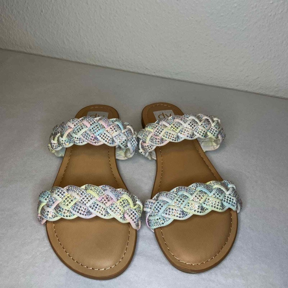 DV Dolce Vita Cristal girls Easter Flip-Flop tie dye dress shoes sparkle slip on - Picture 4 of 6